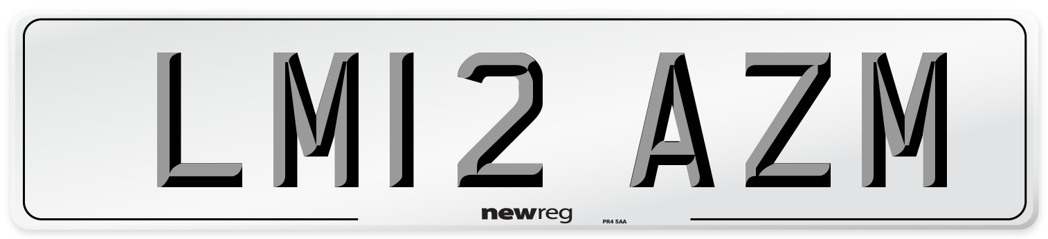 LM12 AZM Number Plate from New Reg
